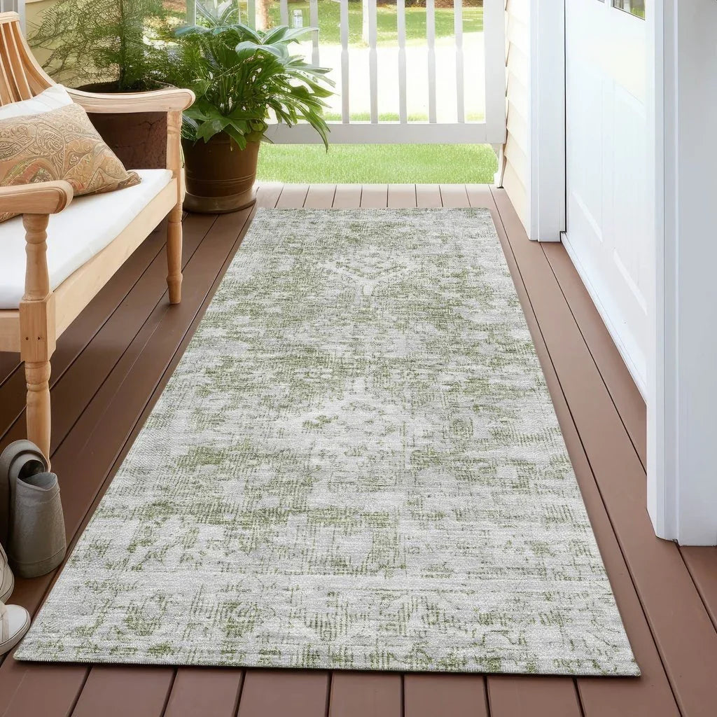 Lurea Green Washable Indoor - Outdoor Rug - LOOMLAN - LOOMLAN Rugs - Outdoor Rugs