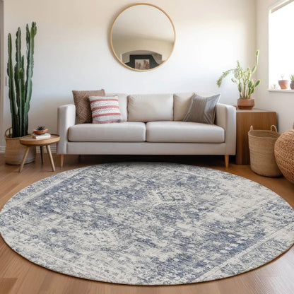 Lurea Navy Washable Indoor - Outdoor Rug - LOOMLAN - LOOMLAN Rugs - Outdoor Rugs