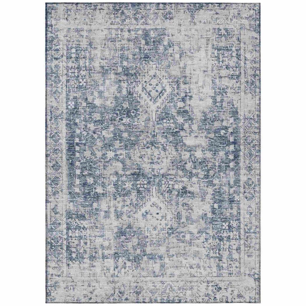 Lurea Navy Washable Indoor - Outdoor Rug - LOOMLAN - LOOMLAN Rugs - Outdoor Rugs