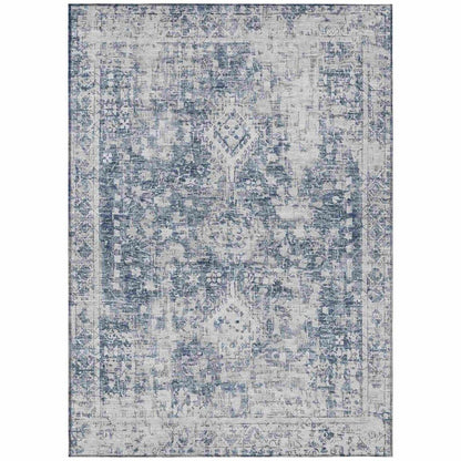 Lurea Navy Washable Indoor - Outdoor Rug - LOOMLAN - LOOMLAN Rugs - Outdoor Rugs