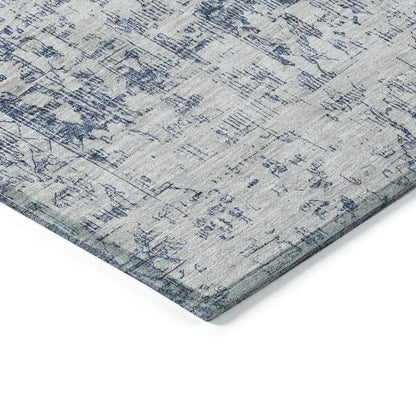 Lurea Navy Washable Indoor - Outdoor Rug - LOOMLAN - LOOMLAN Rugs - Outdoor Rugs