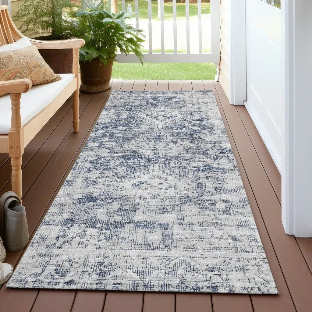 Lurea Navy Washable Indoor - Outdoor Rug - LOOMLAN - LOOMLAN Rugs - Outdoor Rugs
