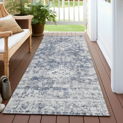 Lurea Navy Washable Indoor - Outdoor Rug - LOOMLAN - LOOMLAN Rugs - Outdoor Rugs