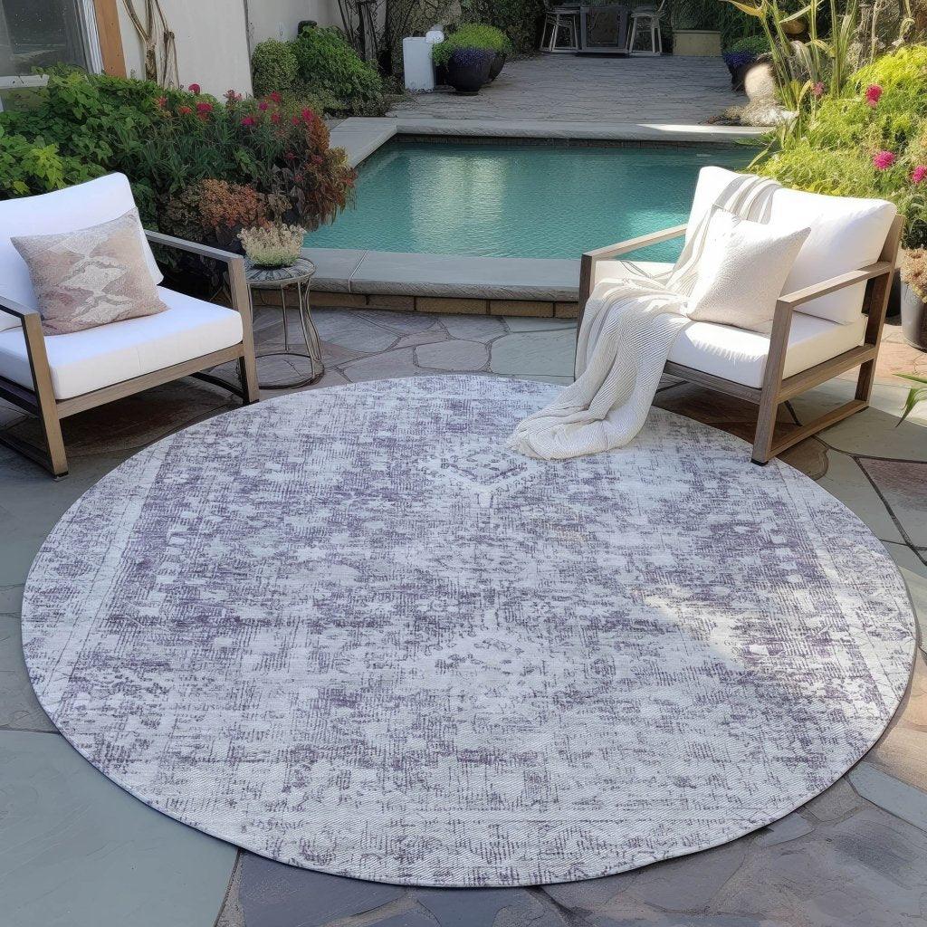 Lurea Purple Washable Indoor - Outdoor Rug - LOOMLAN - LOOMLAN Rugs - Outdoor Rugs