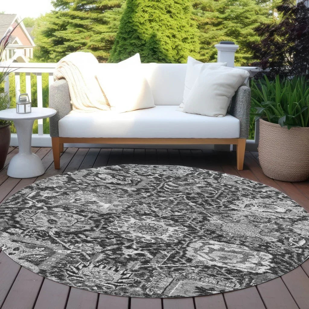 Lureva Gray Washable Indoor - Outdoor Rug - LOOMLAN - LOOMLAN Rugs - Outdoor Rugs