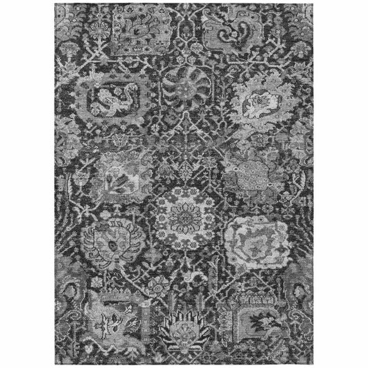 Lureva Gray Washable Indoor - Outdoor Rug - LOOMLAN - LOOMLAN Rugs - Outdoor Rugs