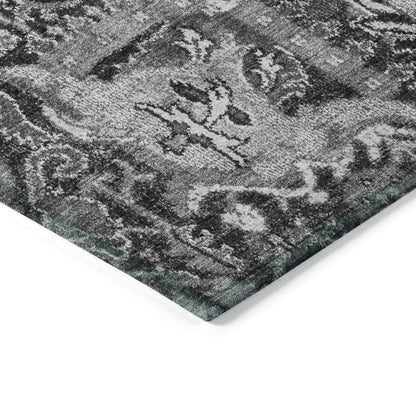 Lureva Gray Washable Indoor - Outdoor Rug - LOOMLAN - LOOMLAN Rugs - Outdoor Rugs