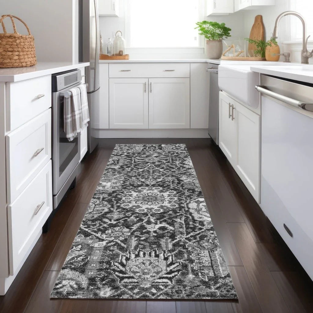 Lureva Gray Washable Indoor - Outdoor Rug - LOOMLAN - LOOMLAN Rugs - Outdoor Rugs