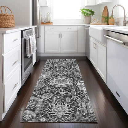 Lureva Gray Washable Indoor - Outdoor Rug - LOOMLAN - LOOMLAN Rugs - Outdoor Rugs