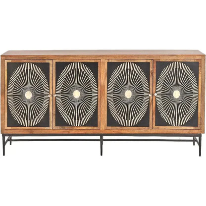 Dione Bone Inlay Designed 4 Door Sideboard - LOOMLAN - LOOMLAN - Sideboards