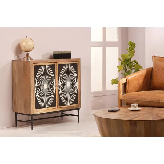 Dione Bone Inlay Designed 2 Door Cabinet - LOOMLAN - LOOMLAN - Accent Cabinets