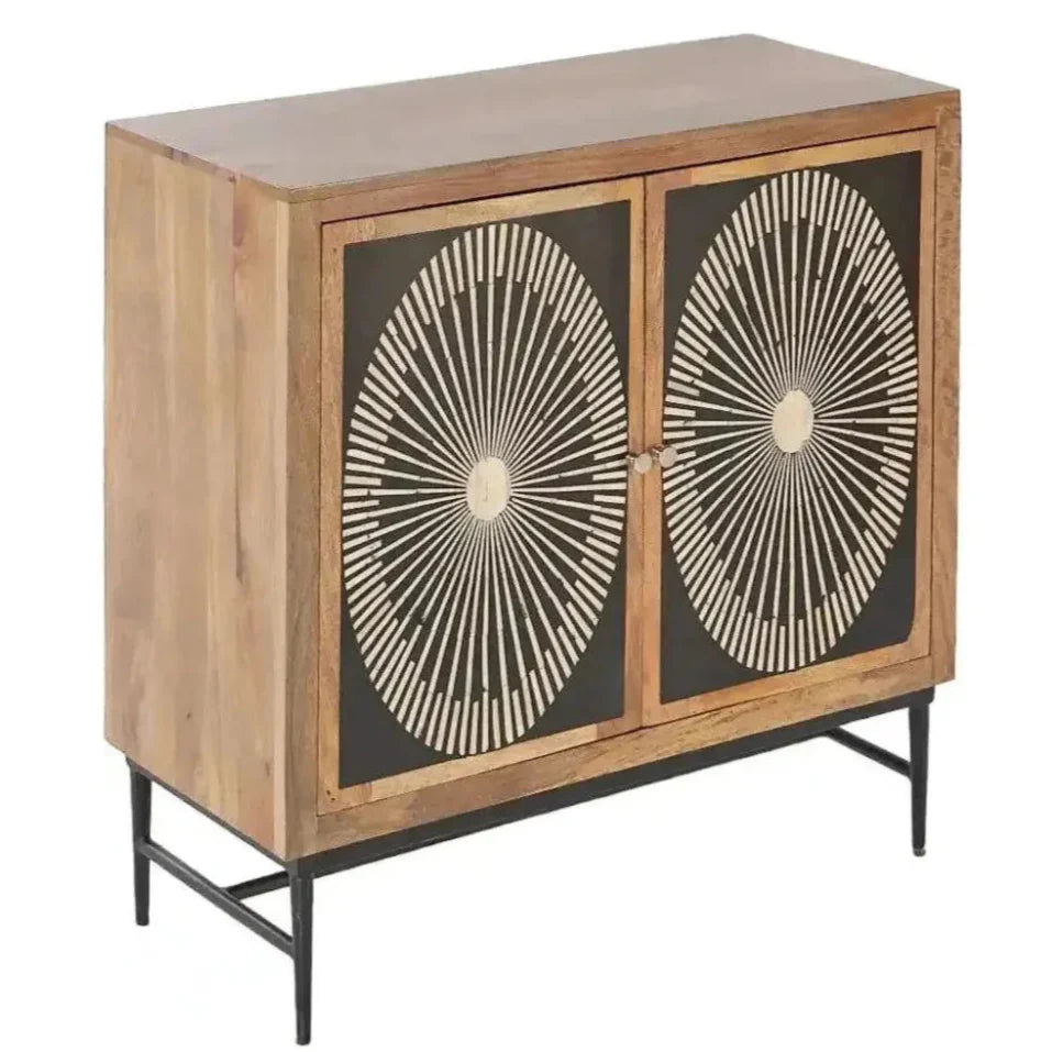 Dione Bone Inlay Designed 2 Door Cabinet - LOOMLAN - LOOMLAN - Accent Cabinets