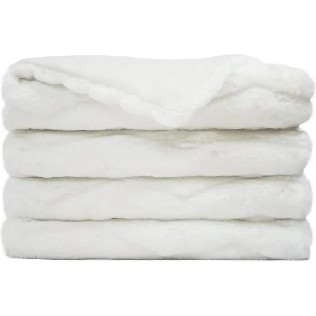 Lush Chevron Corded Throw - Snow - LOOMLAN - D.V. Kap - Throw Blankets