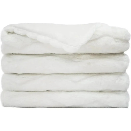 Lush Chevron Corded Throw - Snow - LOOMLAN - D.V. Kap - Throw Blankets