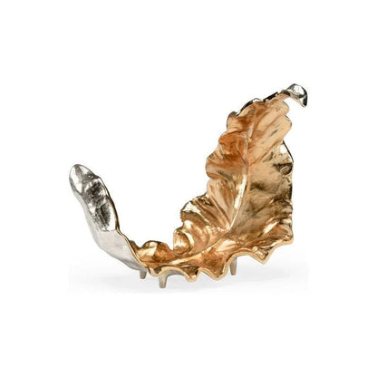 Lush Leaf Sculpture Med Gold Sculpture - LOOMLAN - Wildwood - Statues & Sculptures