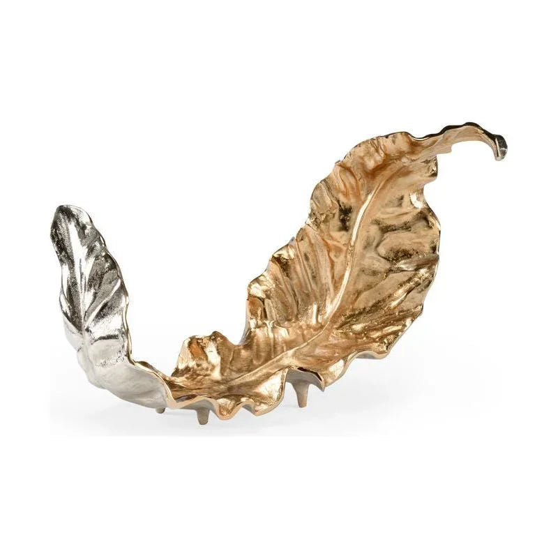 Lush Leaf Sculpture Med Gold Sculpture - LOOMLAN - Wildwood - Statues & Sculptures