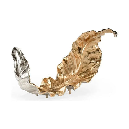 Lush Leaf Sculpture Med Gold Sculpture - LOOMLAN - Wildwood - Statues & Sculptures