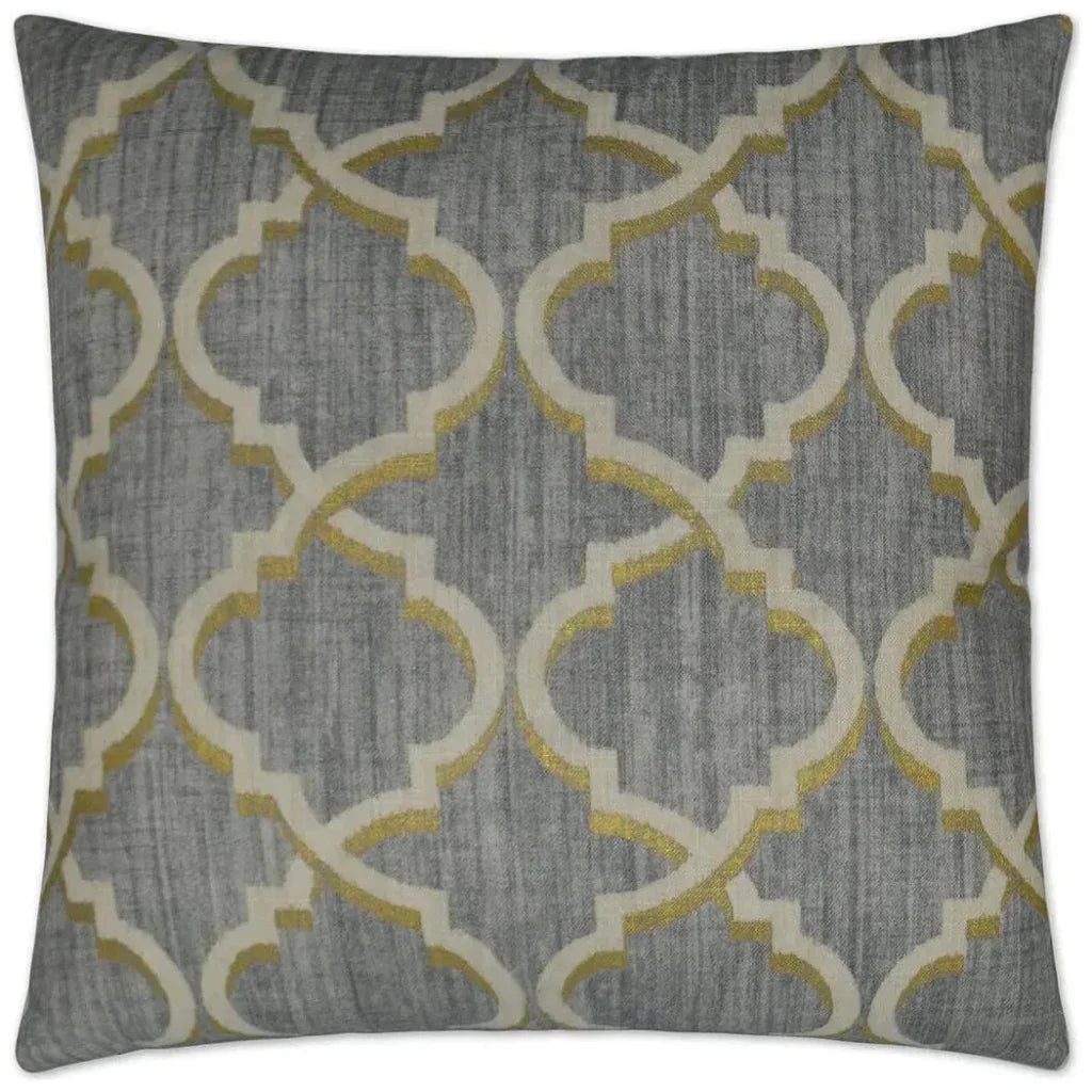 Lustrous Lattice Graphite Grey Throw Pillow Insert - LOOMLAN - D.V. Kap - Throw Pillows