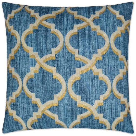 Lustrous Lattice Indigo Throw Pillow Insert - LOOMLAN - D.V. Kap - Throw Pillows