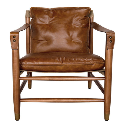 Luther Cuba Brown Leather Accent Chair