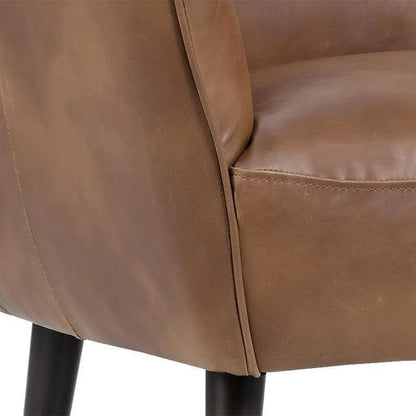 Luther Leather Lounge Chair Wood Legs - LOOMLAN - SUNPAN - Accent Chairs