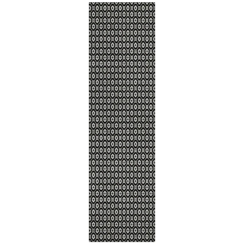 Luthira Black Washable Indoor - Outdoor Rug - LOOMLAN - LOOMLAN Rugs - Outdoor Rugs