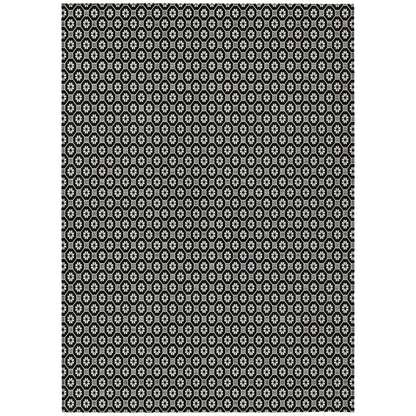 Luthira Black Washable Indoor - Outdoor Rug - LOOMLAN - LOOMLAN Rugs - Outdoor Rugs