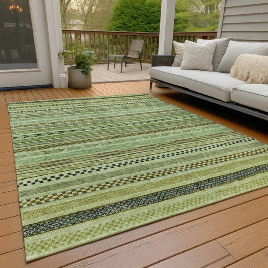 Luthyra Aloe Washable Indoor - Outdoor Rug - LOOMLAN - LOOMLAN Rugs - Outdoor Rugs