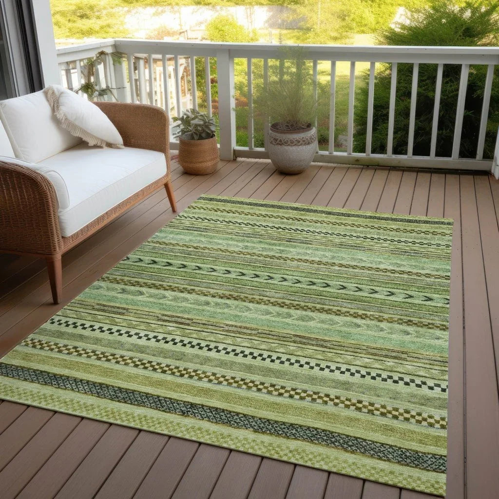 Luthyra Aloe Washable Indoor - Outdoor Rug - LOOMLAN - LOOMLAN Rugs - Outdoor Rugs