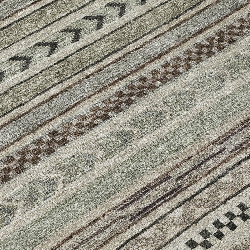 Luthyra Brown Washable Indoor - Outdoor Rug - LOOMLAN - LOOMLAN Rugs - Outdoor Rugs