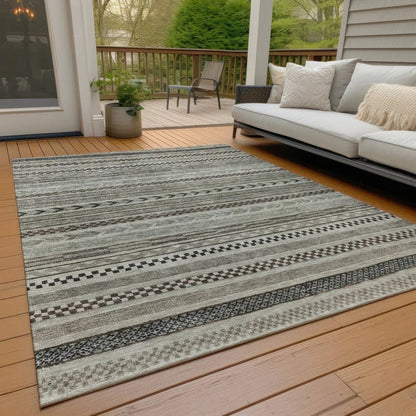 Luthyra Brown Washable Indoor - Outdoor Rug - LOOMLAN - LOOMLAN Rugs - Outdoor Rugs