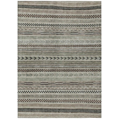 Luthyra Brown Washable Indoor - Outdoor Rug - LOOMLAN - LOOMLAN Rugs - Outdoor Rugs