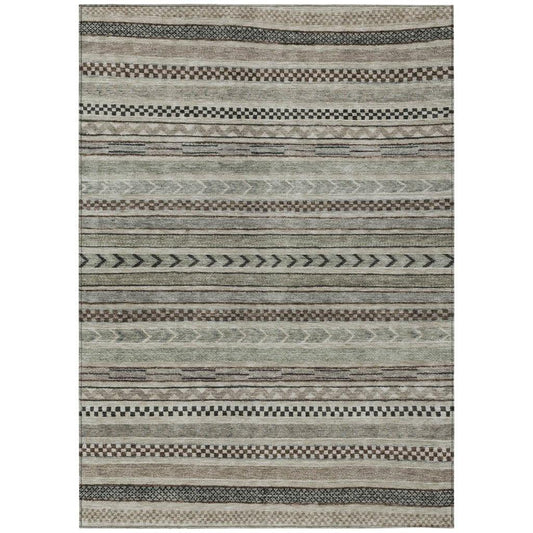 Luthyra Brown Washable Indoor - Outdoor Rug - LOOMLAN - LOOMLAN Rugs - Outdoor Rugs