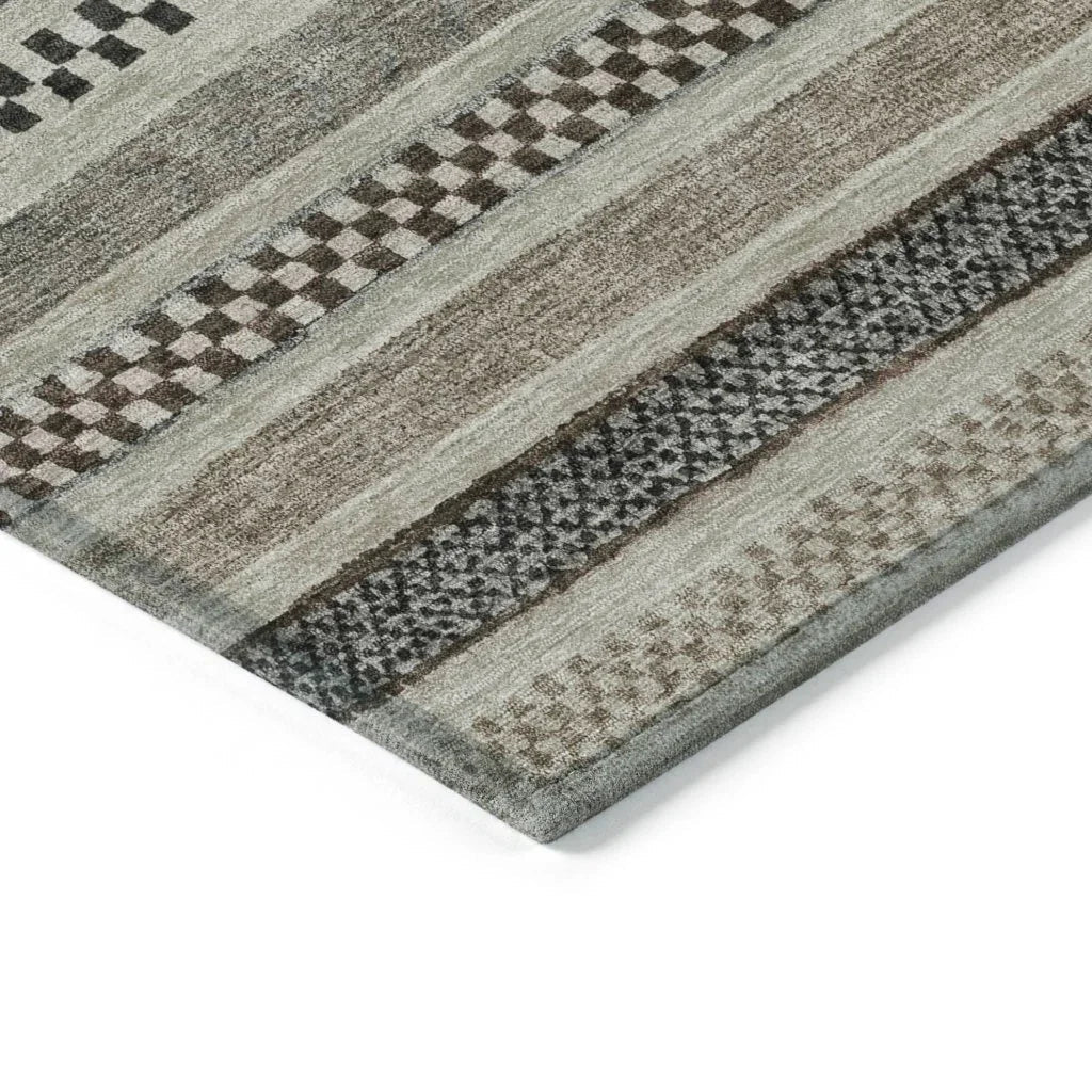 Luthyra Brown Washable Indoor - Outdoor Rug - LOOMLAN - LOOMLAN Rugs - Outdoor Rugs