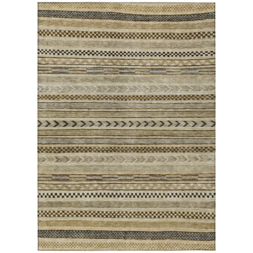 Luthyra Chocolate Washable Indoor - Outdoor Rug - LOOMLAN - LOOMLAN Rugs - Outdoor Rugs