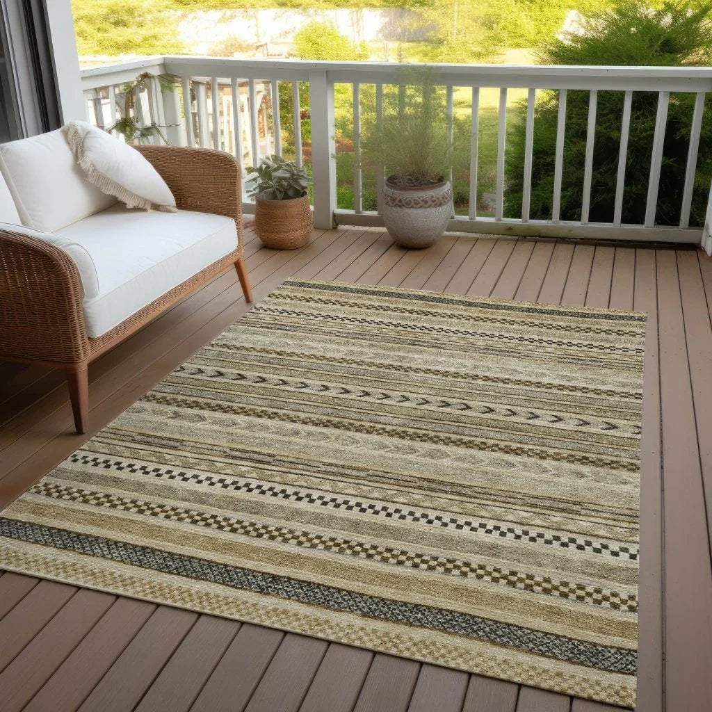 Luthyra Chocolate Washable Indoor - Outdoor Rug - LOOMLAN - LOOMLAN Rugs - Outdoor Rugs