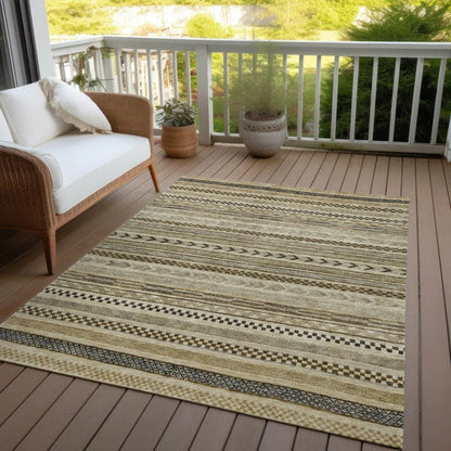 Luthyra Chocolate Washable Indoor - Outdoor Rug - LOOMLAN - LOOMLAN Rugs - Outdoor Rugs