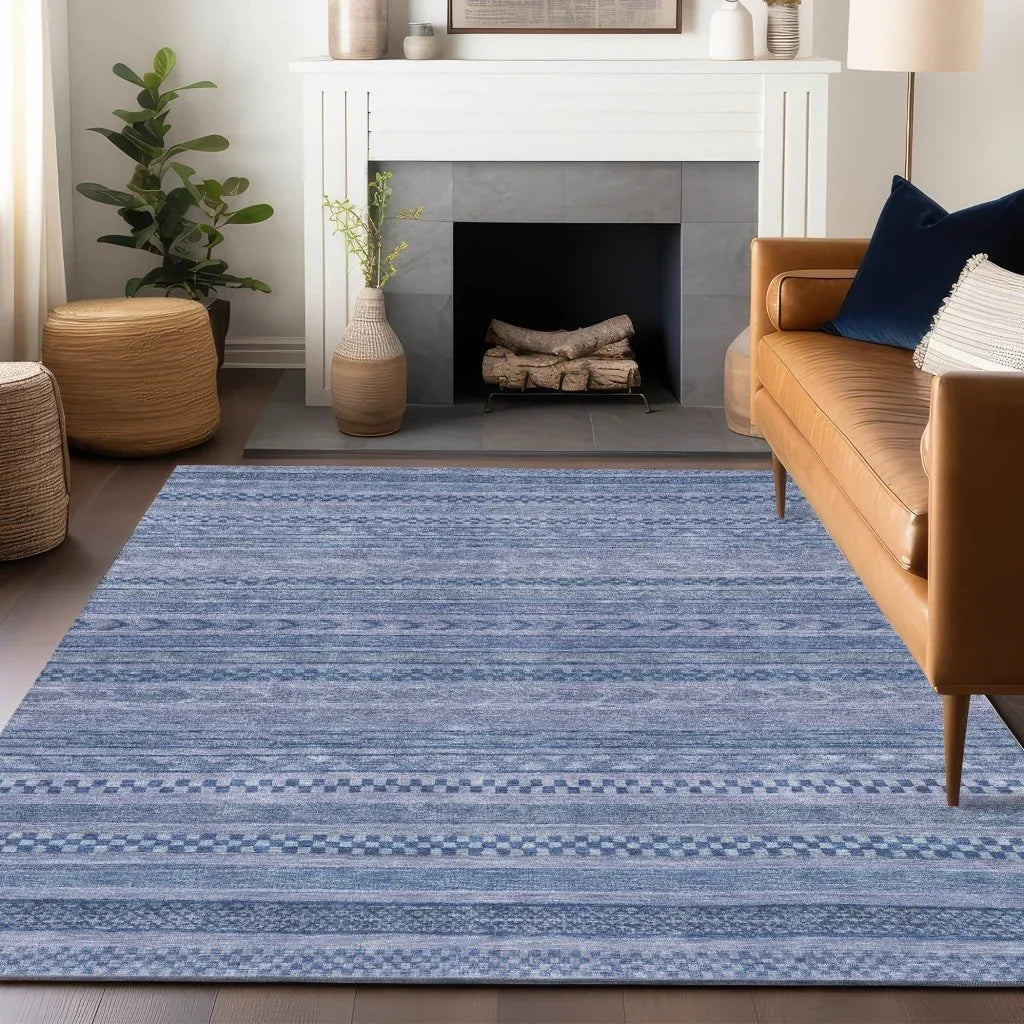 Luthyra Denim Washable Indoor - Outdoor Rug - LOOMLAN - LOOMLAN Rugs - Outdoor Rugs
