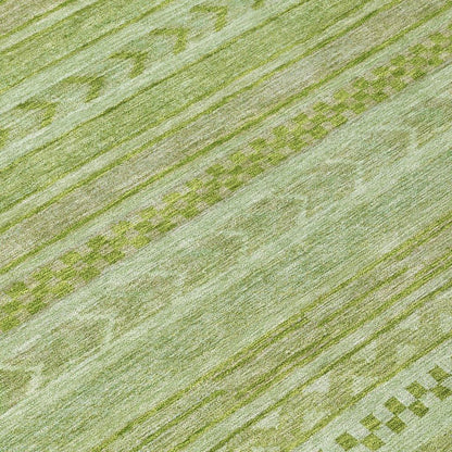 Luthyra Green Washable Indoor - Outdoor Rug - LOOMLAN - LOOMLAN Rugs - Outdoor Rugs