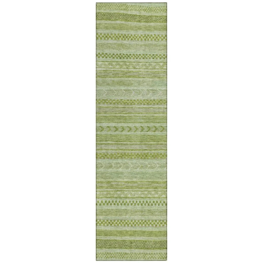 Luthyra Green Washable Indoor - Outdoor Rug - LOOMLAN - LOOMLAN Rugs - Outdoor Rugs