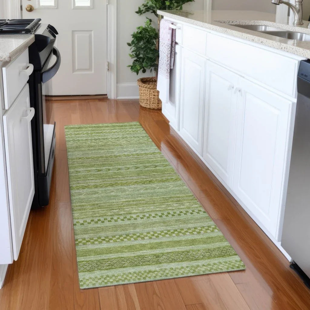 Luthyra Green Washable Indoor - Outdoor Rug - LOOMLAN - LOOMLAN Rugs - Outdoor Rugs