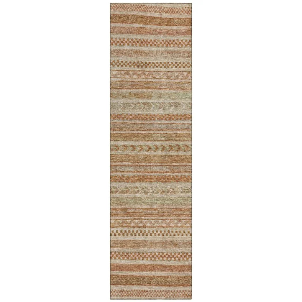 Luthyra Orange Washable Indoor - Outdoor Rug - LOOMLAN - LOOMLAN Rugs - Outdoor Rugs