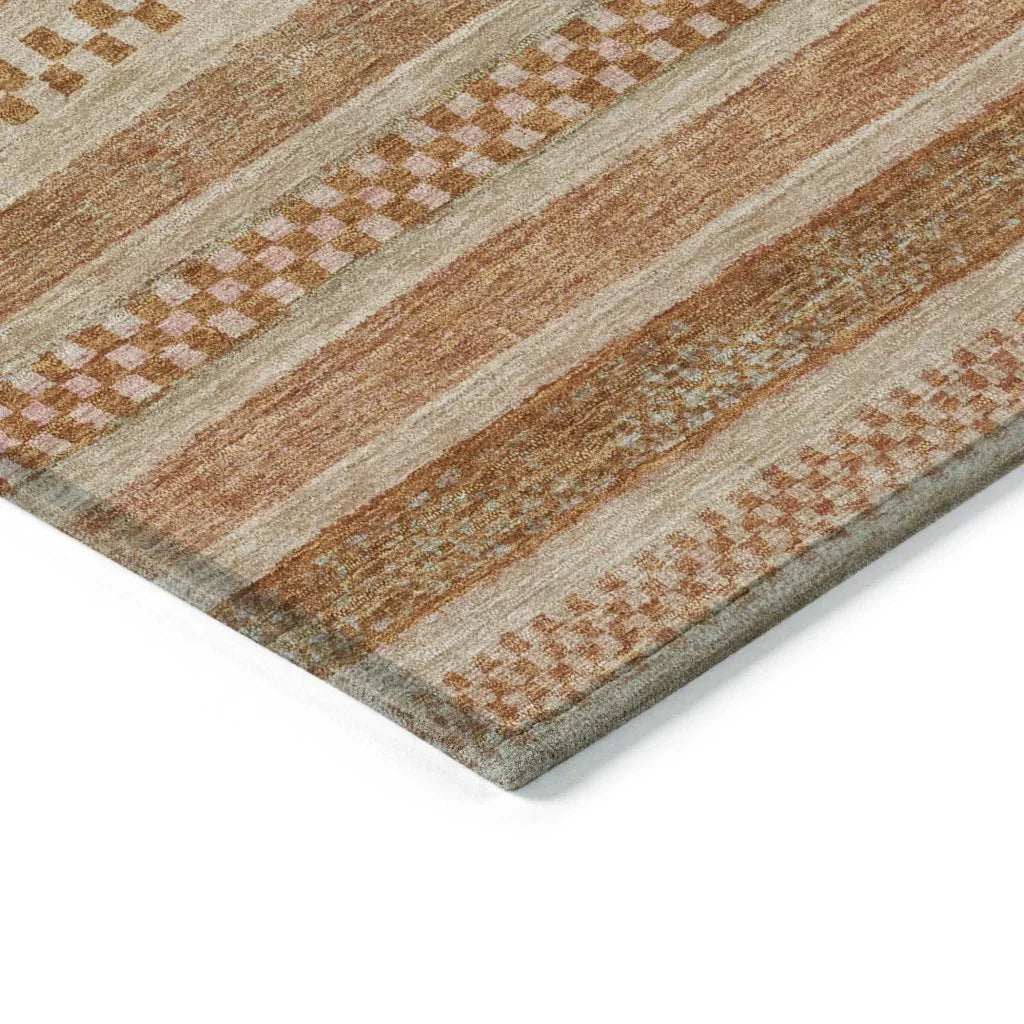 Luthyra Orange Washable Indoor - Outdoor Rug - LOOMLAN - LOOMLAN Rugs - Outdoor Rugs