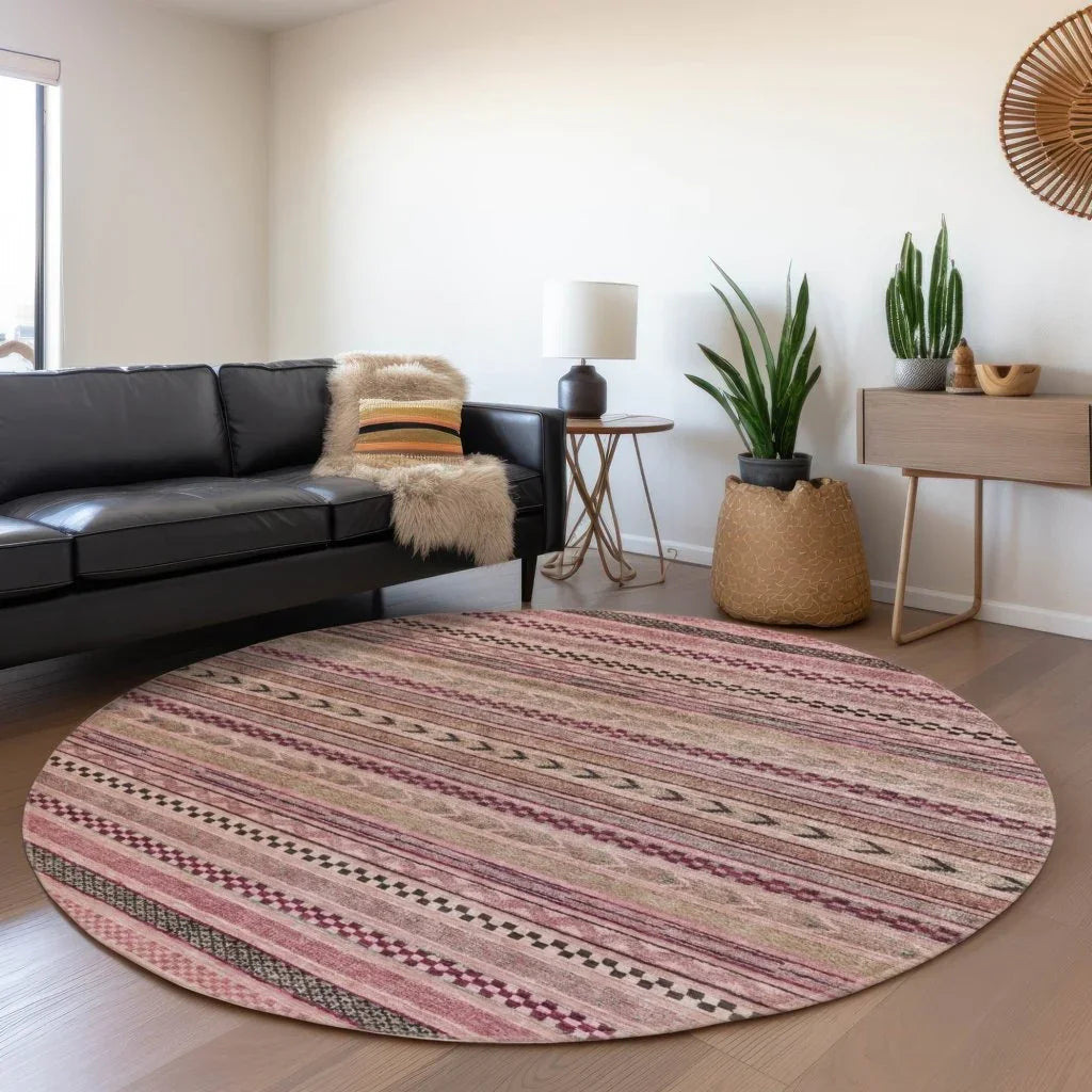 Luthyra Pink Washable Indoor - Outdoor Rug - LOOMLAN - LOOMLAN Rugs - Outdoor Rugs