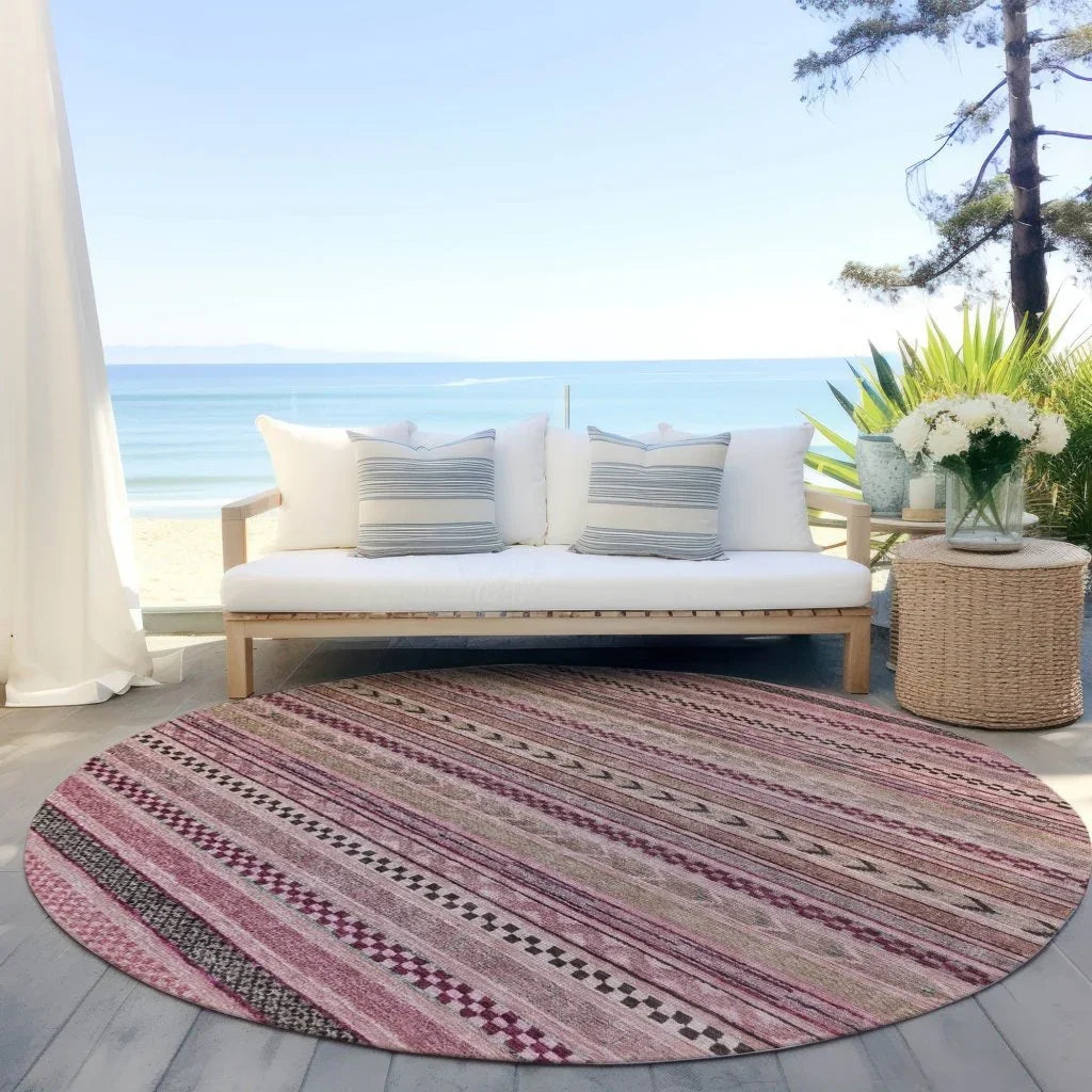 Luthyra Pink Washable Indoor - Outdoor Rug - LOOMLAN - LOOMLAN Rugs - Outdoor Rugs