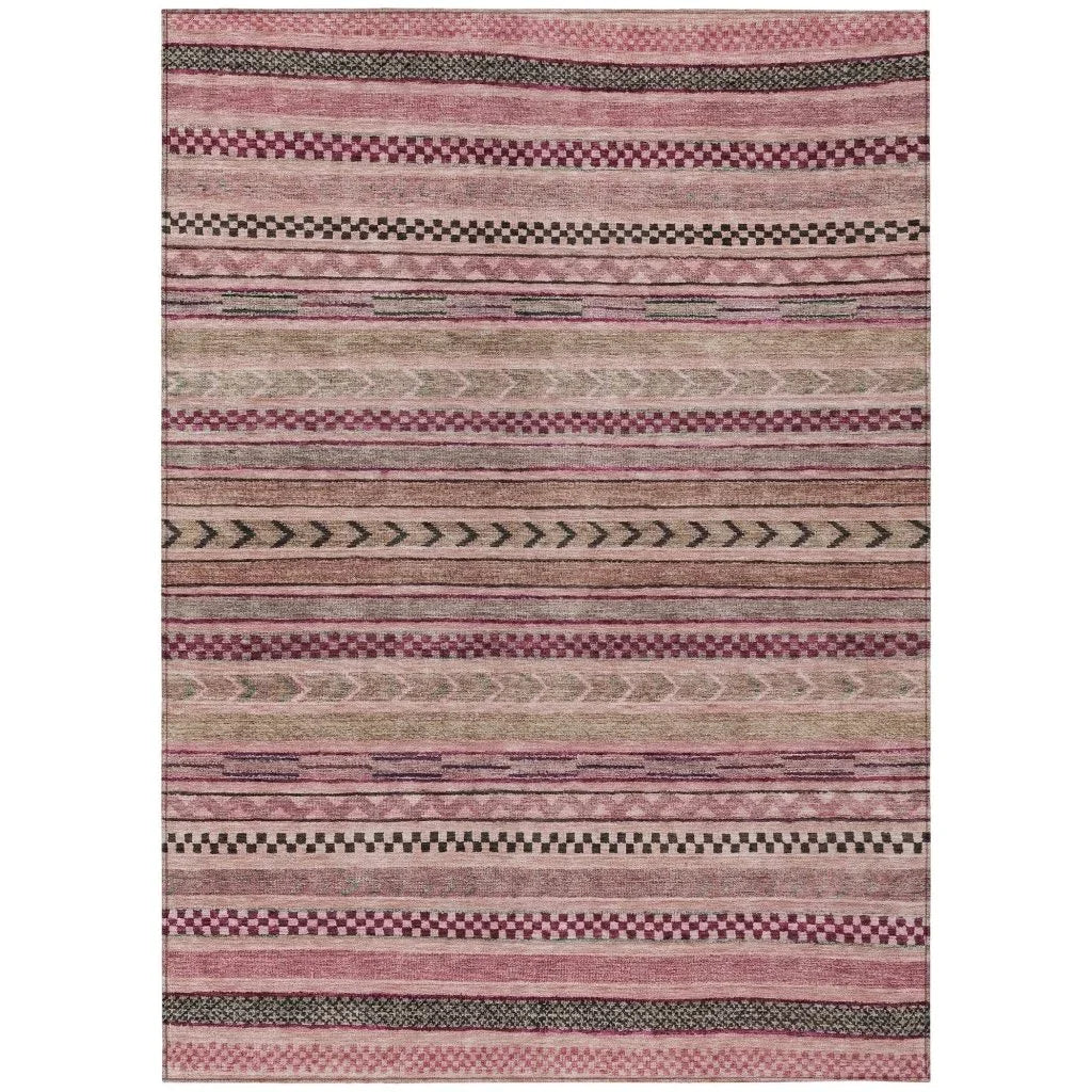 Luthyra Pink Washable Indoor - Outdoor Rug - LOOMLAN - LOOMLAN Rugs - Outdoor Rugs
