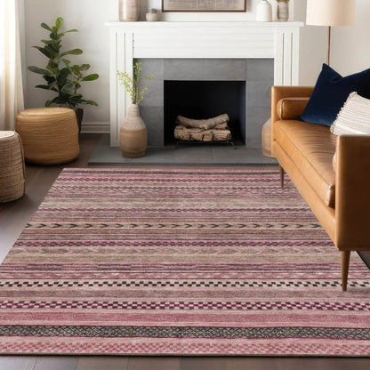 Luthyra Pink Washable Indoor - Outdoor Rug - LOOMLAN - LOOMLAN Rugs - Outdoor Rugs