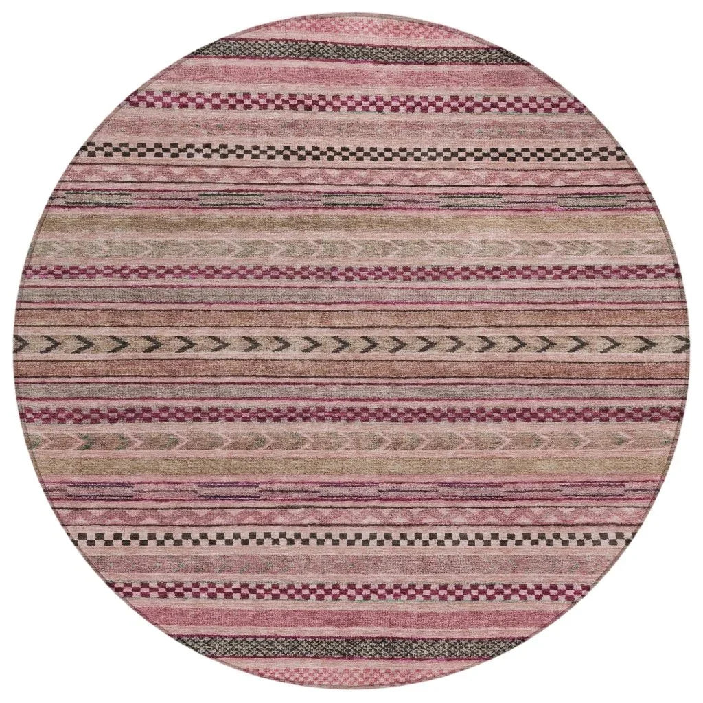 Luthyra Pink Washable Indoor - Outdoor Rug - LOOMLAN - LOOMLAN Rugs - Outdoor Rugs