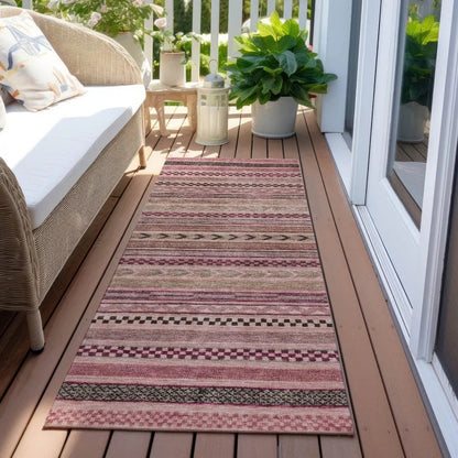 Luthyra Pink Washable Indoor - Outdoor Rug - LOOMLAN - LOOMLAN Rugs - Outdoor Rugs