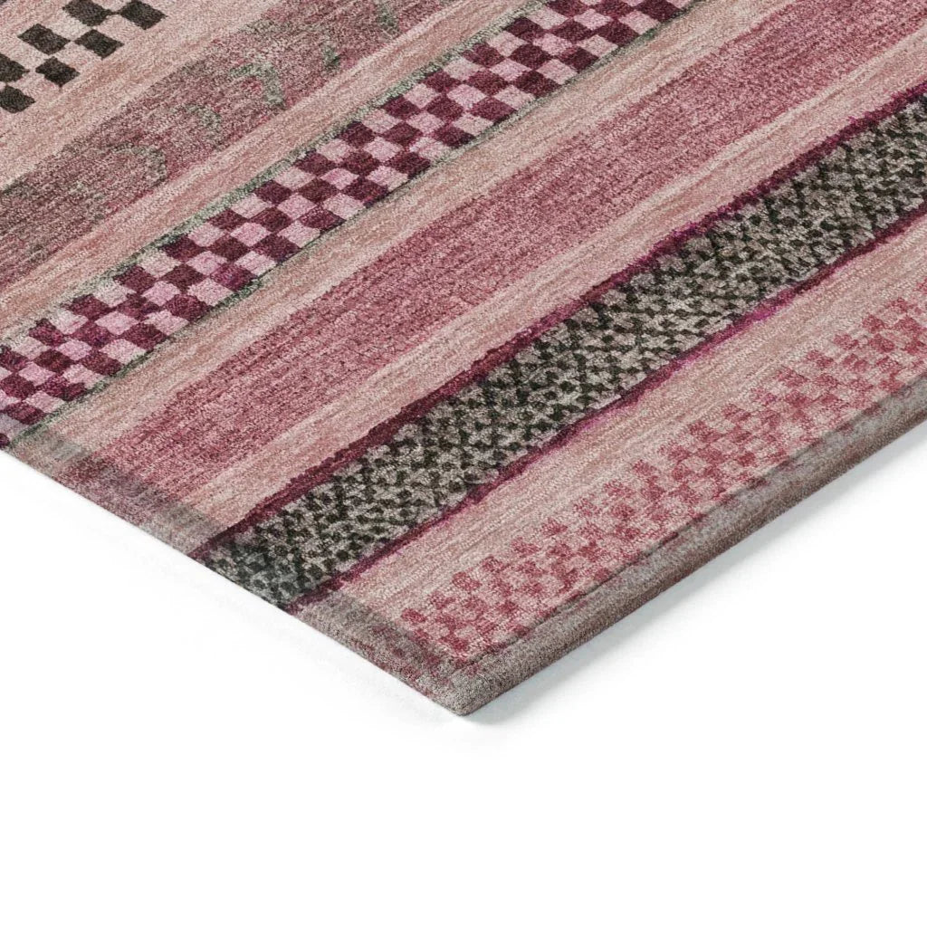 Luthyra Pink Washable Indoor - Outdoor Rug - LOOMLAN - LOOMLAN Rugs - Outdoor Rugs